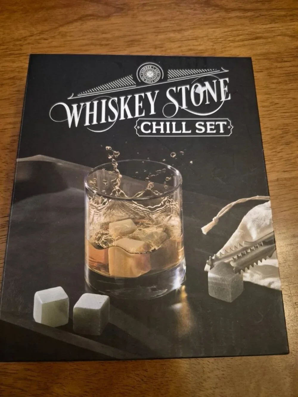 Whiskey Stone Chill Set  NEW Brand: Hammer + Axe 6 stones, tongs, bag